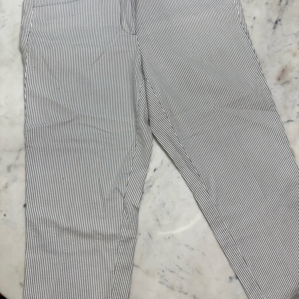 Ann Taylor White and Brown Cropped Pants